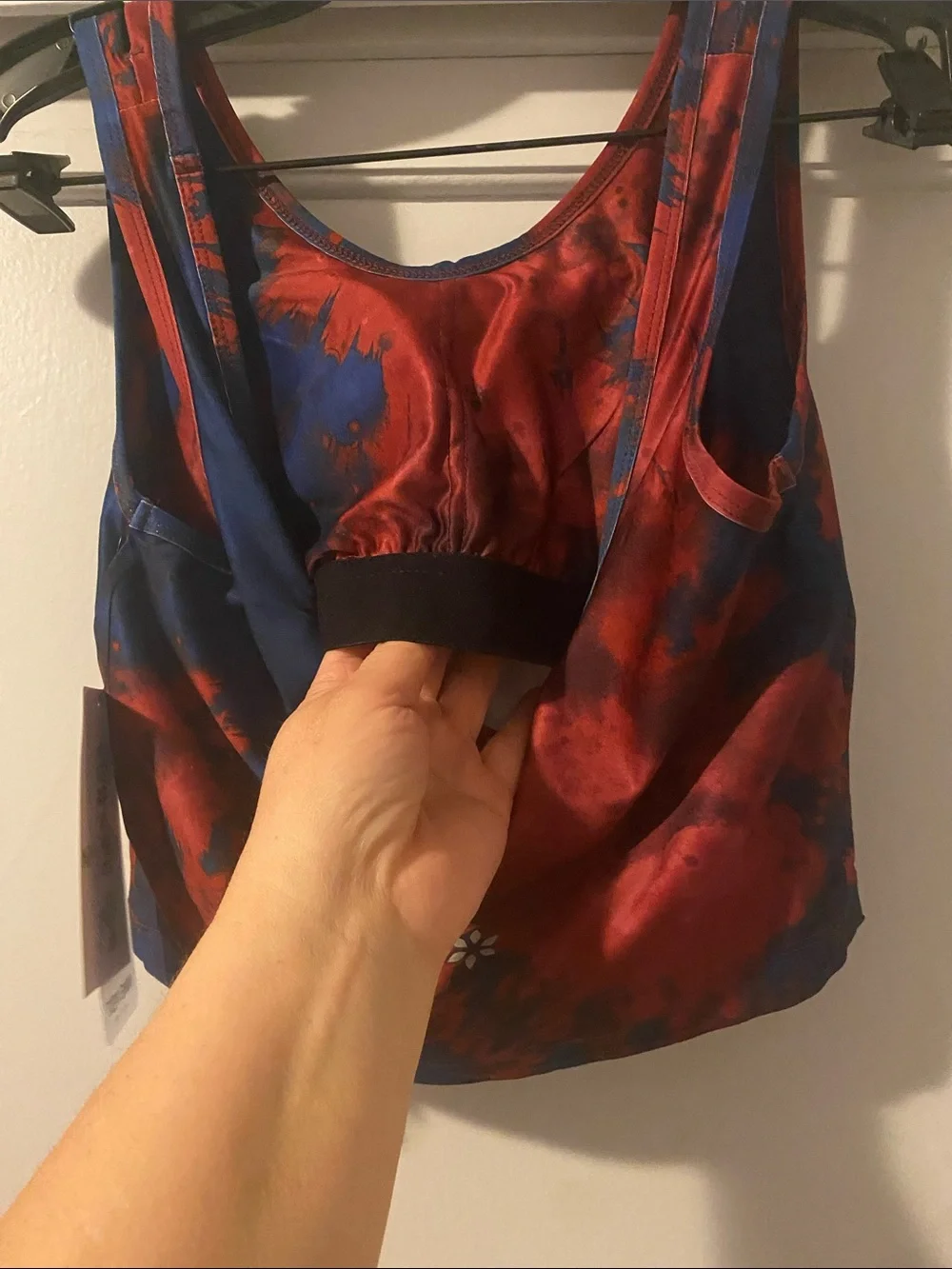 Nine West Active Red & Blue Padded Sports Bra NWT - size Medium
